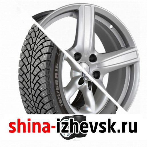 Колесо в сборе BF Goodrich G Force Stud 205/55 R16 Q 94 + СКАД Адмирал 6.5xR16 5×114.3 ET50 DIA66.1 Серебристый в Ижевске